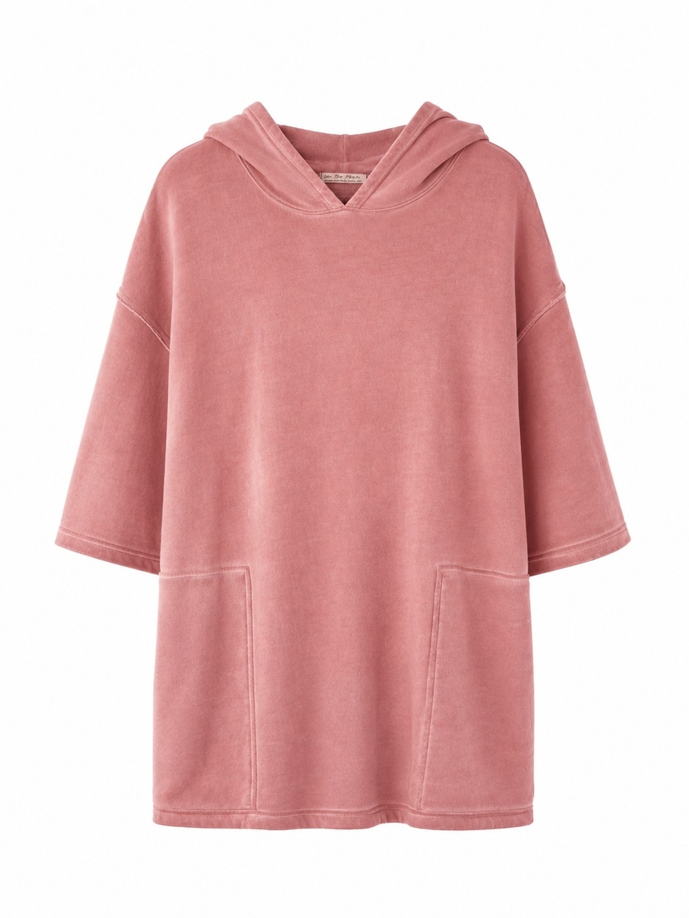 We The Free For The Win Hoodie Sweatshirt M Dusty Pink Oversized Short Sleeve FP - Picture 2 of 15